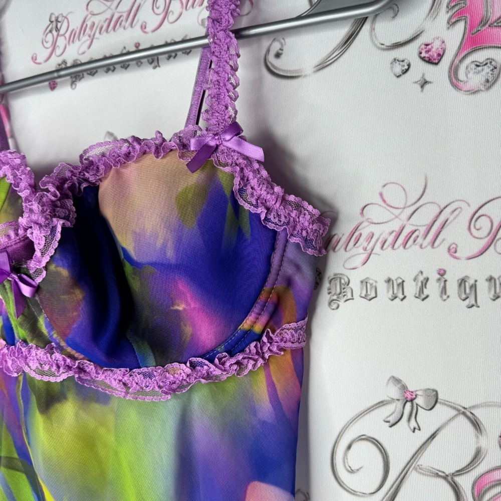 La senza babydoll dress mini floral flowers unique design bustier chemise dress - Picture 3 of 8